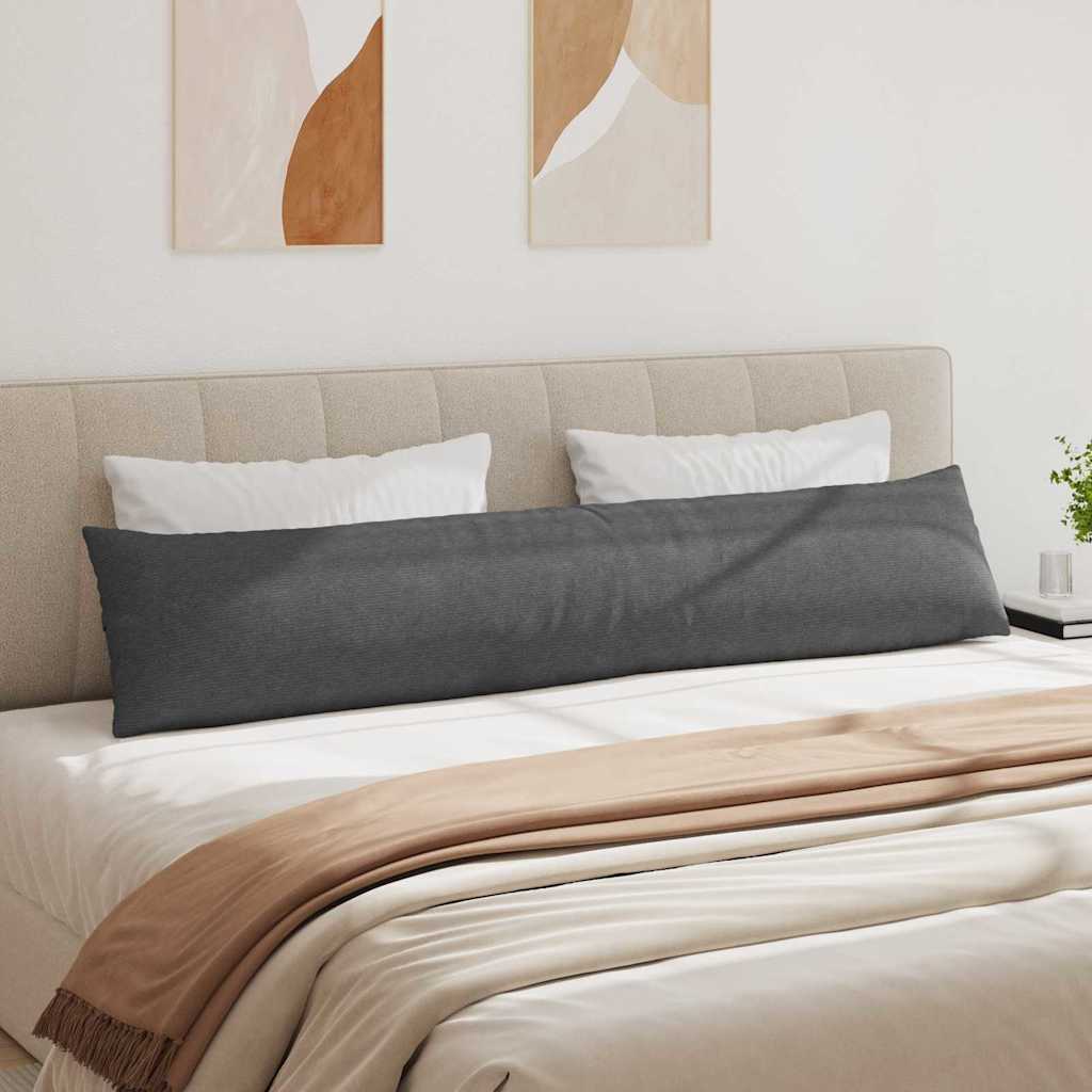 Kanapé párnák 2 pcs Sötétszürke 200 x 40 cm Bársonyos szövet
