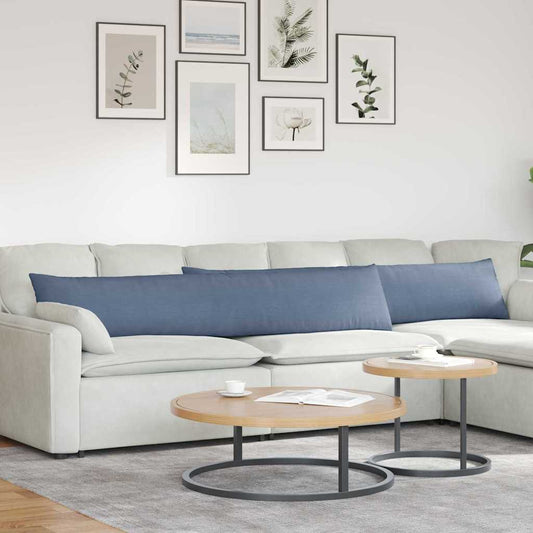 Kanapé párnák 2 pcs Kék 200 x 40 cm Bársonyos szövet