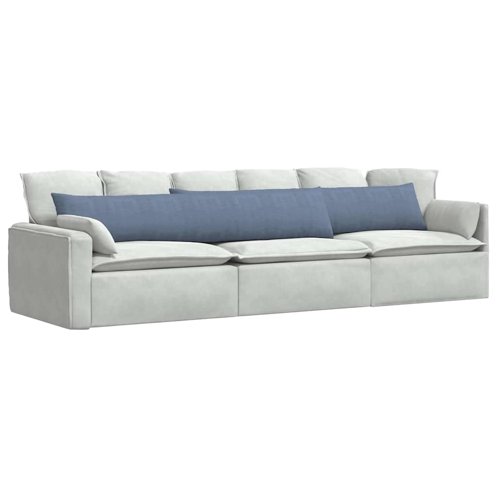 Kanapé párnák 2 pcs Kék 200 x 40 cm Bársonyos szövet