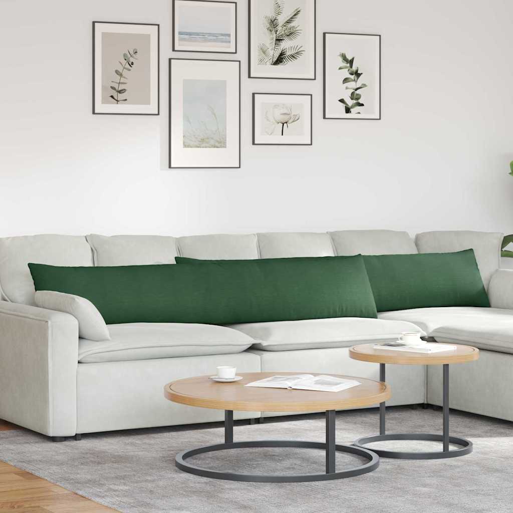 Kanapé párnák 2 pcs Sötétzöld 200 x 40 cm Bársonyos szövet
