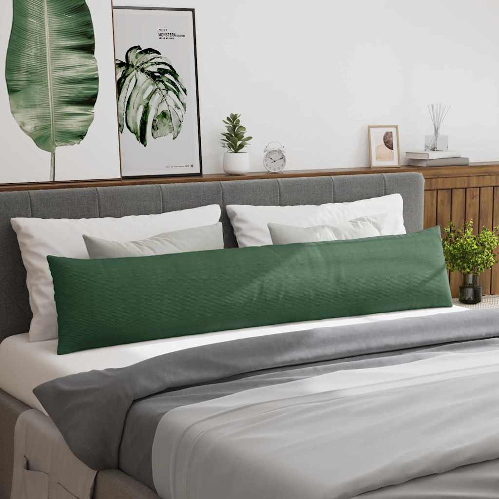 Kanapé párnák 2 pcs Sötétzöld 200 x 40 cm Bársonyos szövet
