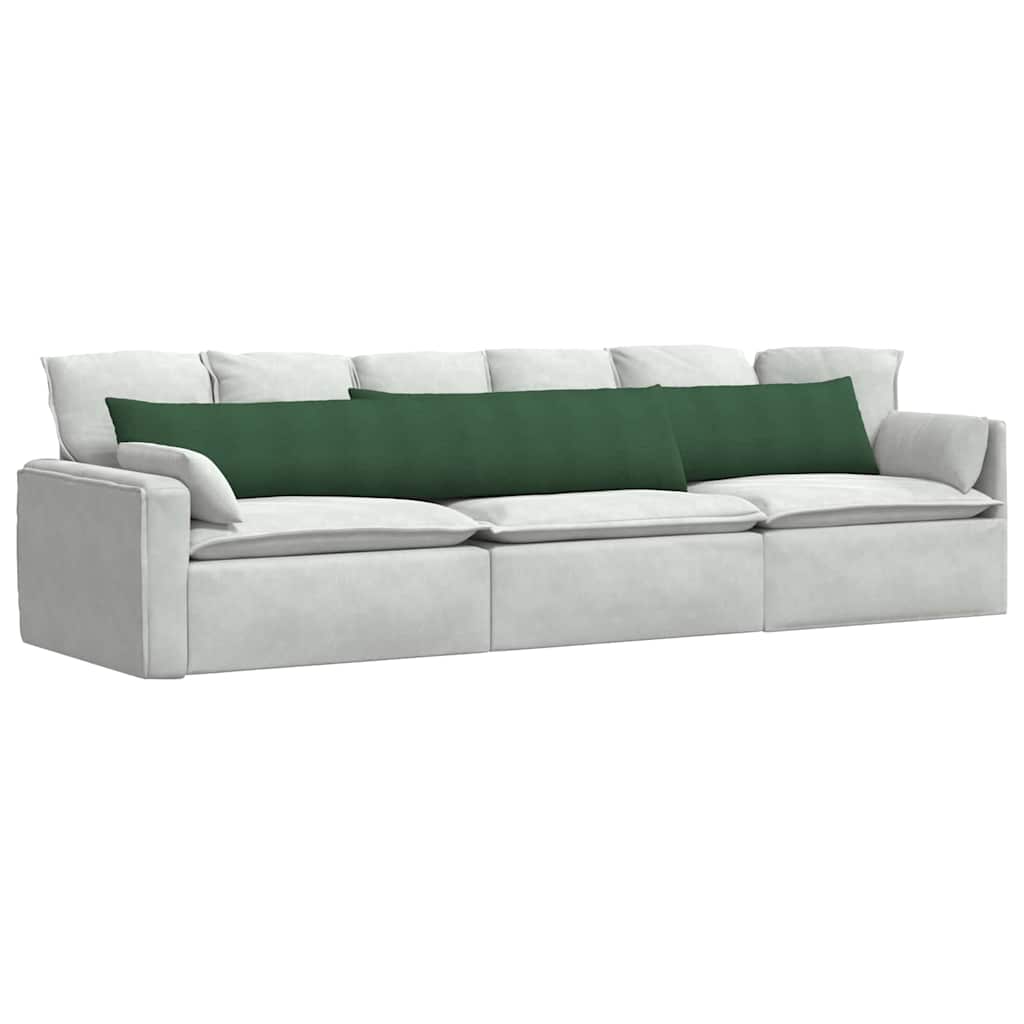 Kanapé párnák 2 pcs Sötétzöld 200 x 40 cm Bársonyos szövet