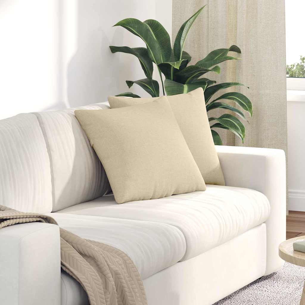 Kanapé párnák 2 pcs Krém 45 x 45 cm szövet