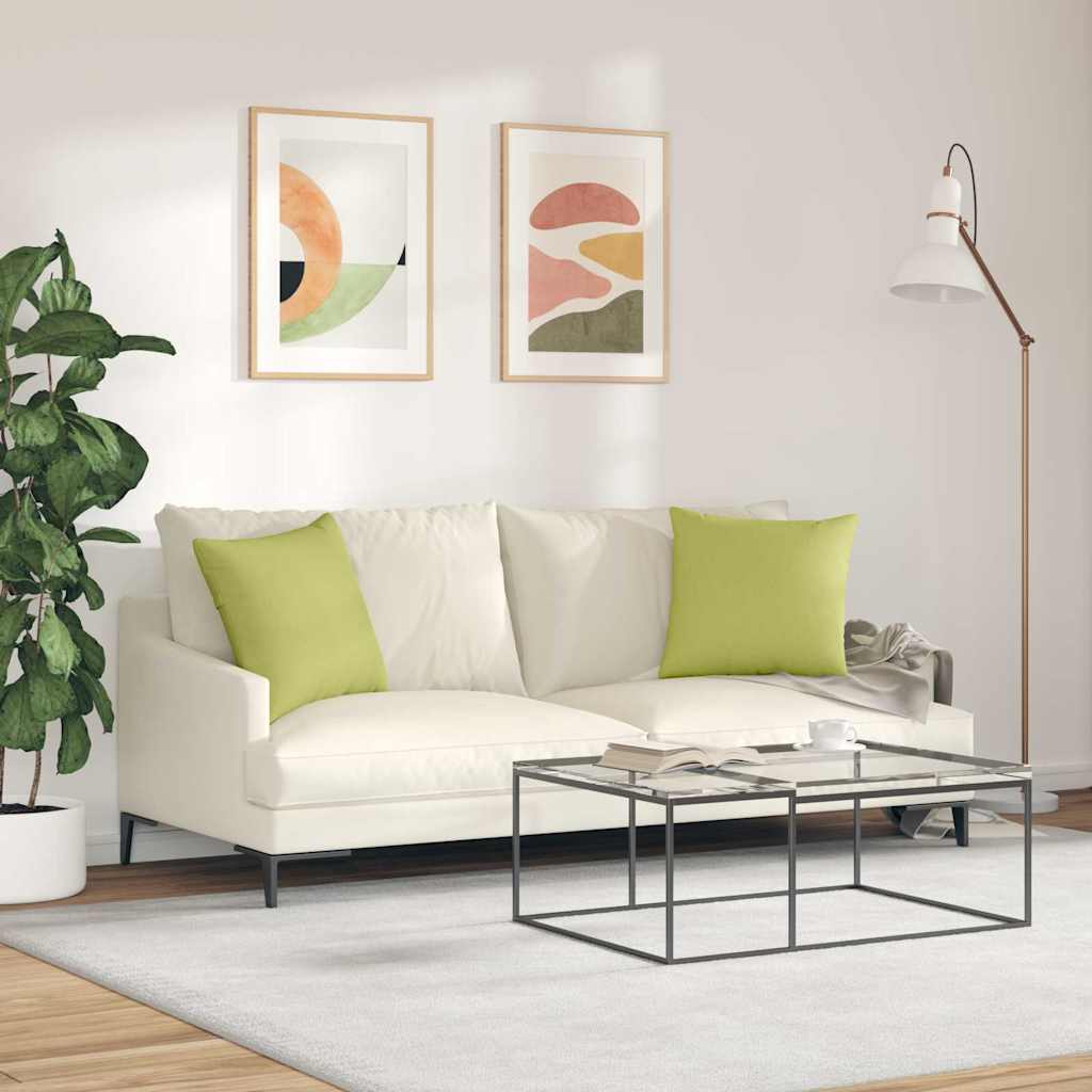 Kanapé párnák 2 pcs Világos zöld 45 x 45 cm szövet