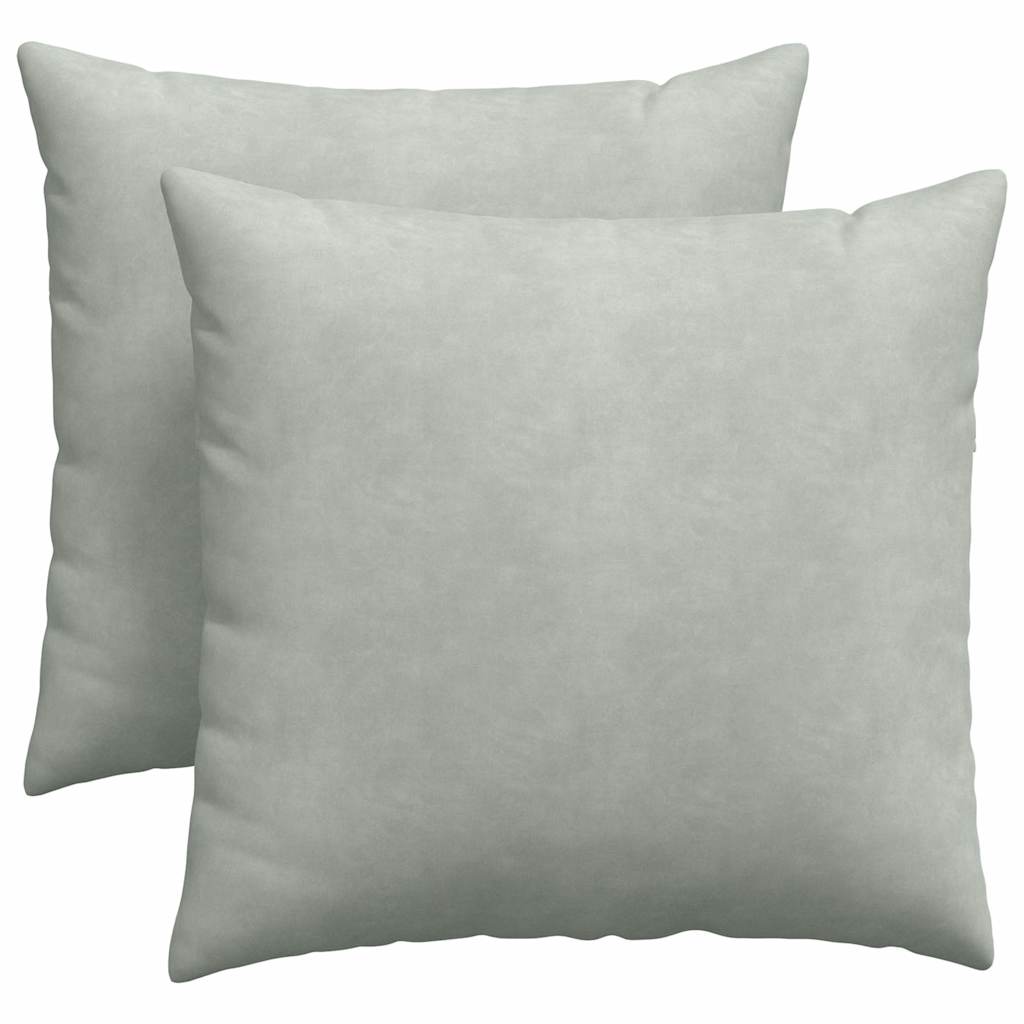 Kanapé párnák 2 pcs Világosszürke 45 x 45 cm Bársonyos szövet