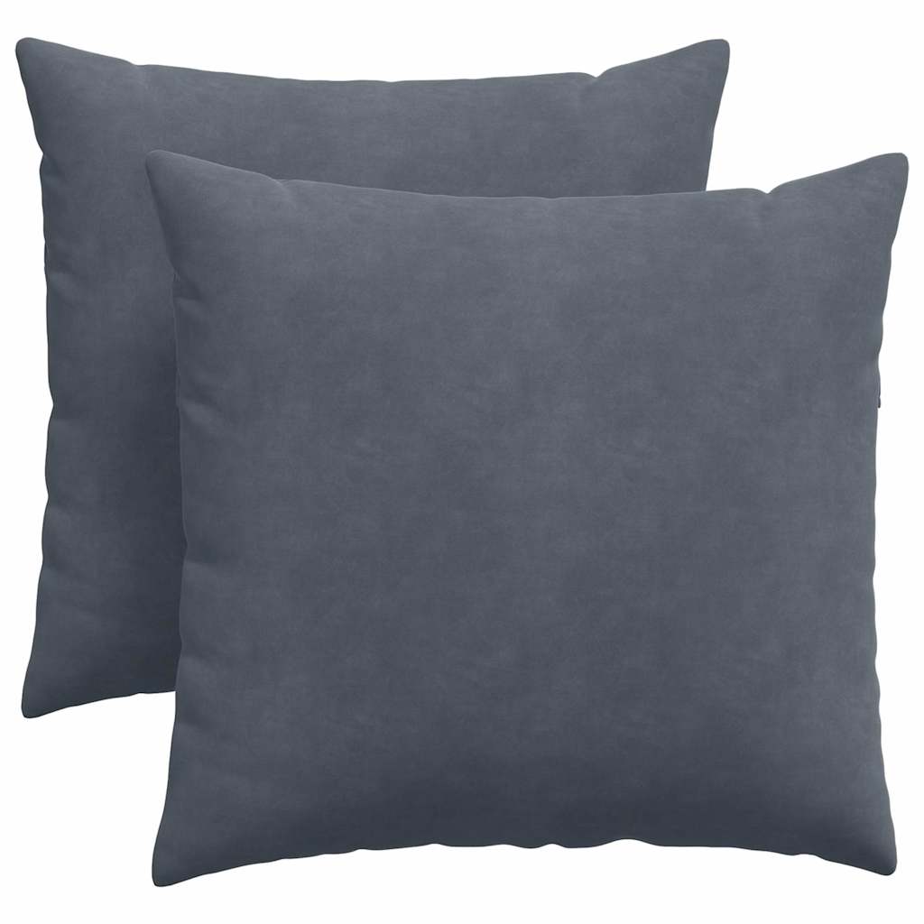 Kanapé párnák 2 pcs Sötétszürke 45 x 45 cm Bársonyos szövet