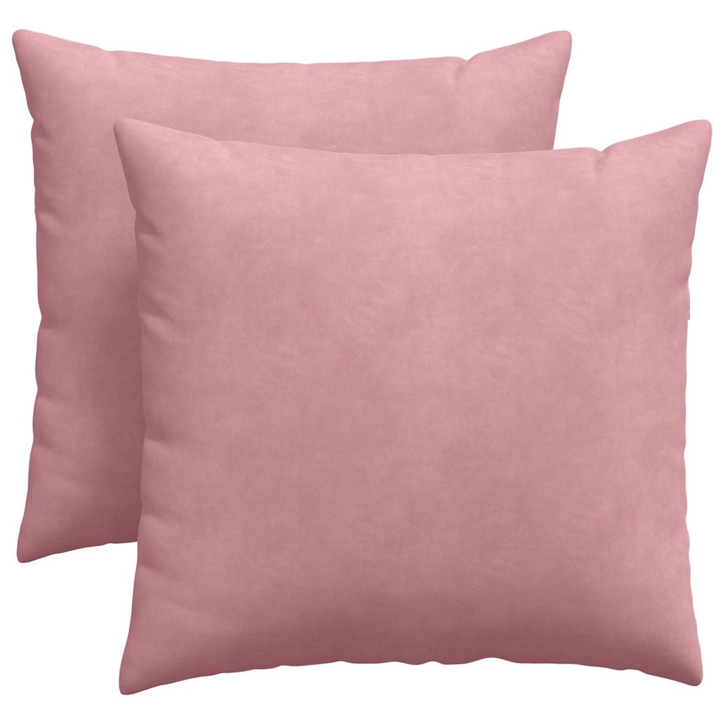 Kanapé párnák 2 pcs Rózsaszín 45 x 45 cm Bársonyos szövet