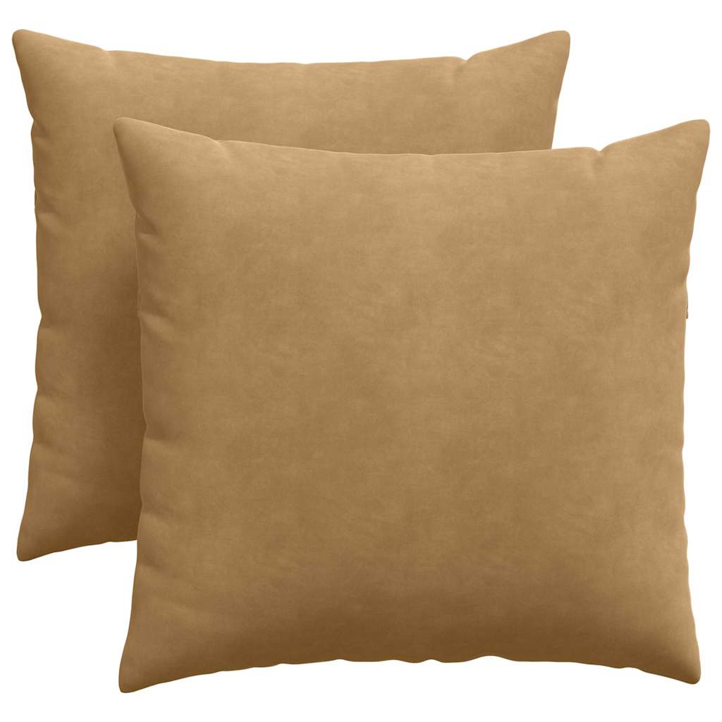 Kanapé párnák 2 pcs Barna 45 x 45 cm Bársonyos szövet