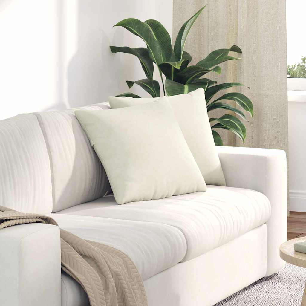 Kanapé párnák 2 pcs Krém 45 x 45 cm Bársonyos szövet