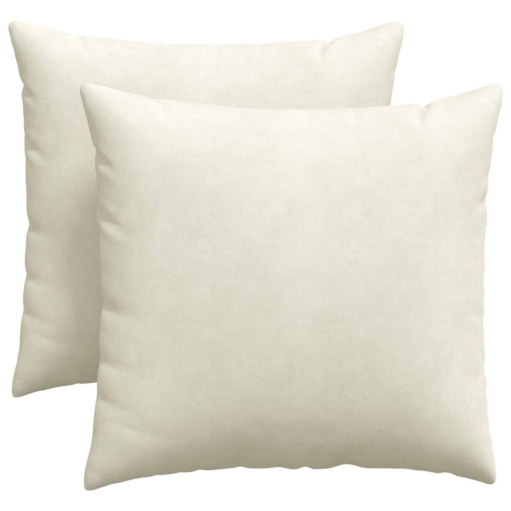 Kanapé párnák 2 pcs Krém 45 x 45 cm Bársonyos szövet