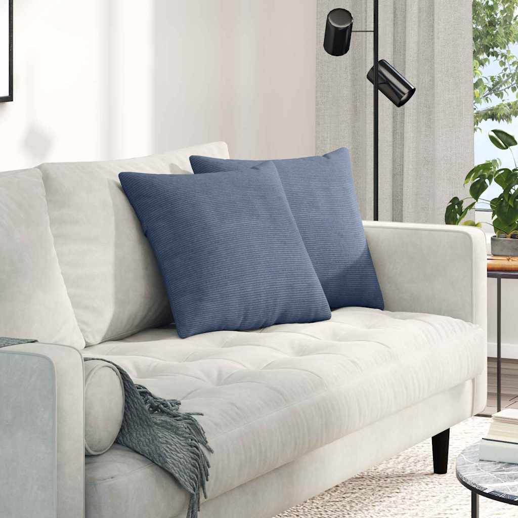 Kanapé párnák 2 pcs Kék 45 x 45 cm Bársonyos szövet