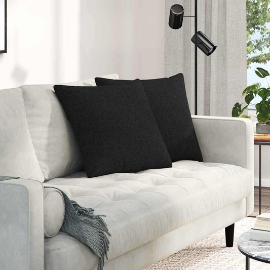 Kanapé párnák 2 pcs Fekete 50 x 50 cm szövet