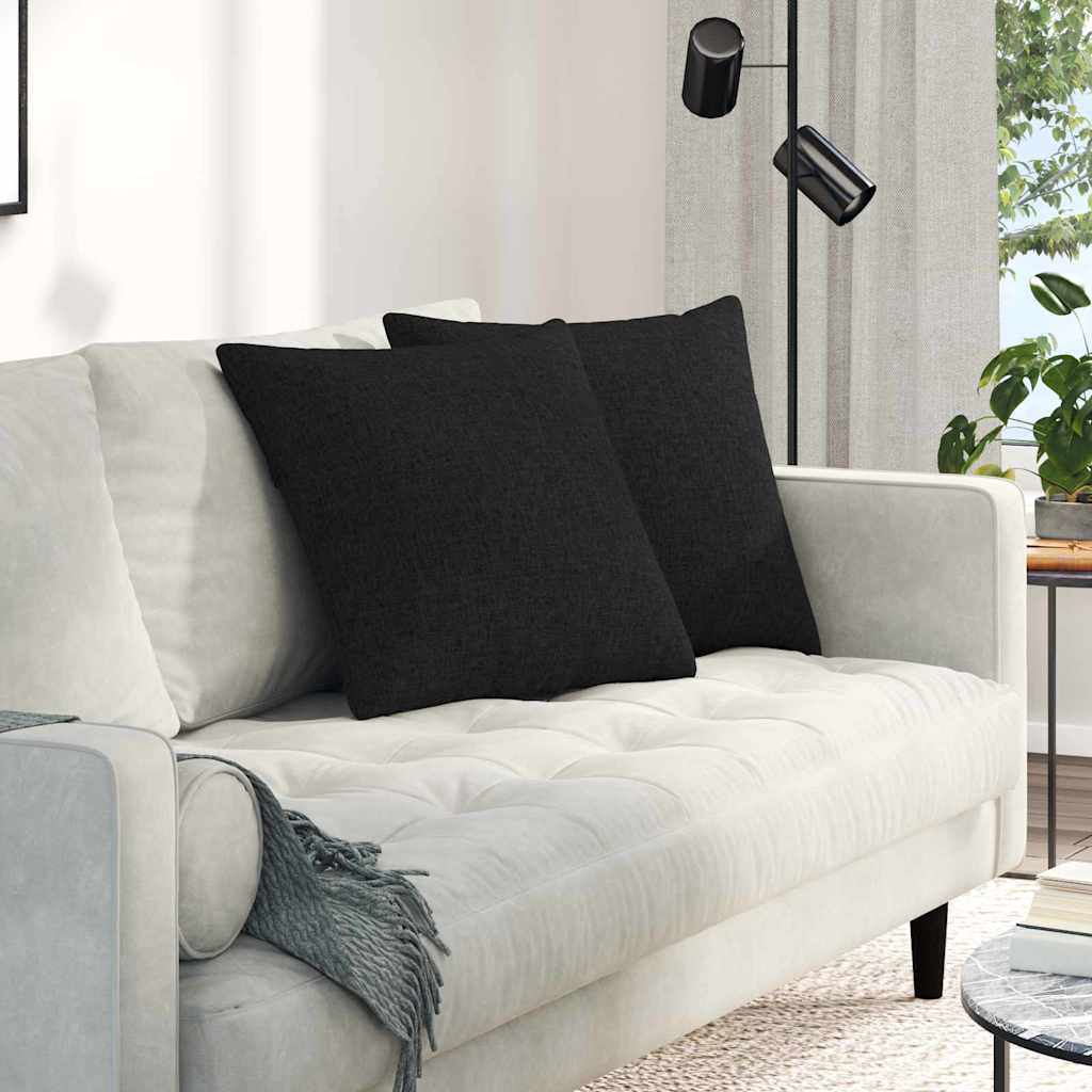Kanapé párnák 2 pcs Fekete 50 x 50 cm szövet