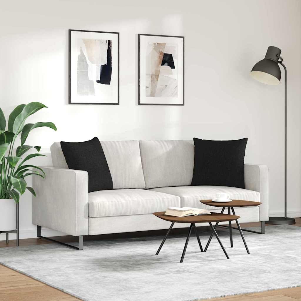 Kanapé párnák 2 pcs Fekete 50 x 50 cm szövet