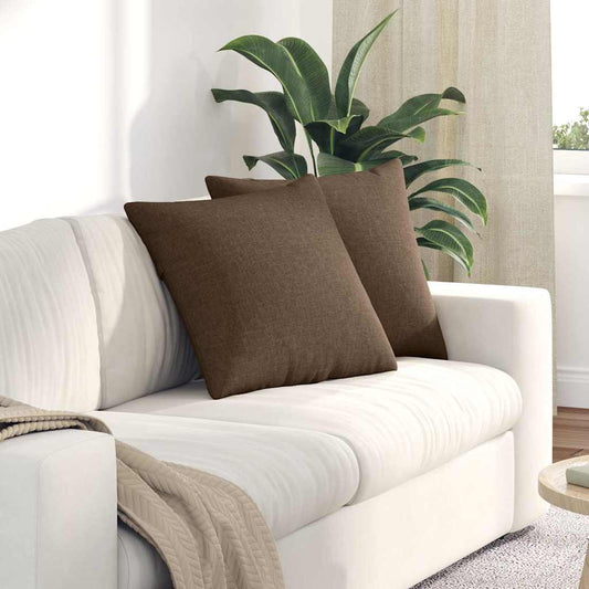 Kanapé párnák 2 pcs Barna 50 x 50 cm szövet