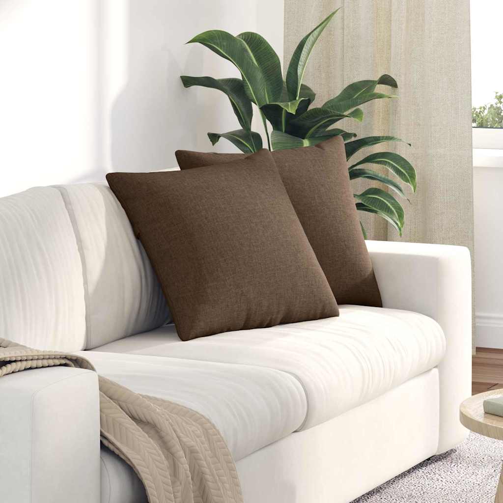 Kanapé párnák 2 pcs Barna 50 x 50 cm szövet