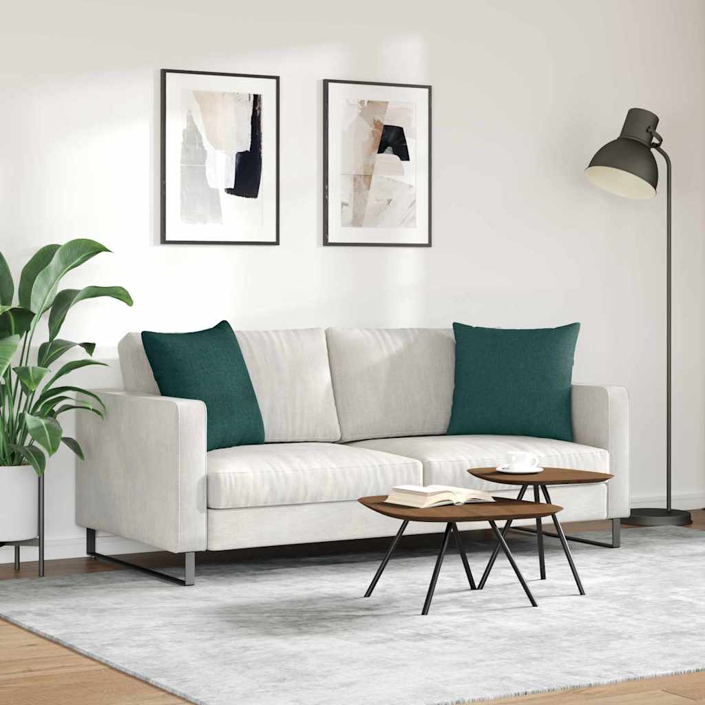 Kanapé párnák 2 pcs Sötétzöld 50 x 50 cm szövet