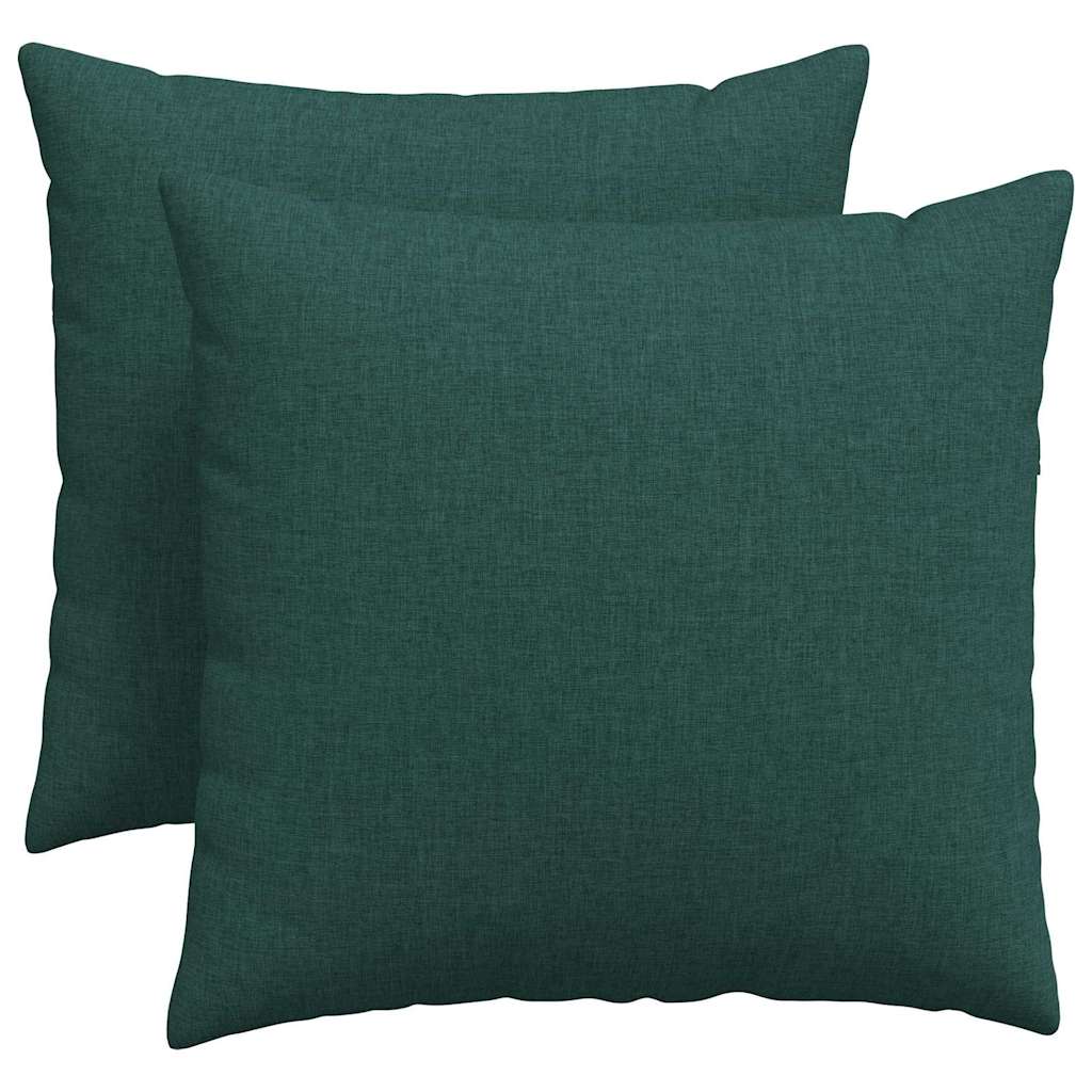 Kanapé párnák 2 pcs Sötétzöld 50 x 50 cm szövet