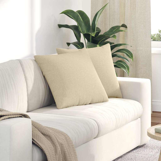 Kanapé párnák 2 pcs Krém 50 x 50 cm szövet