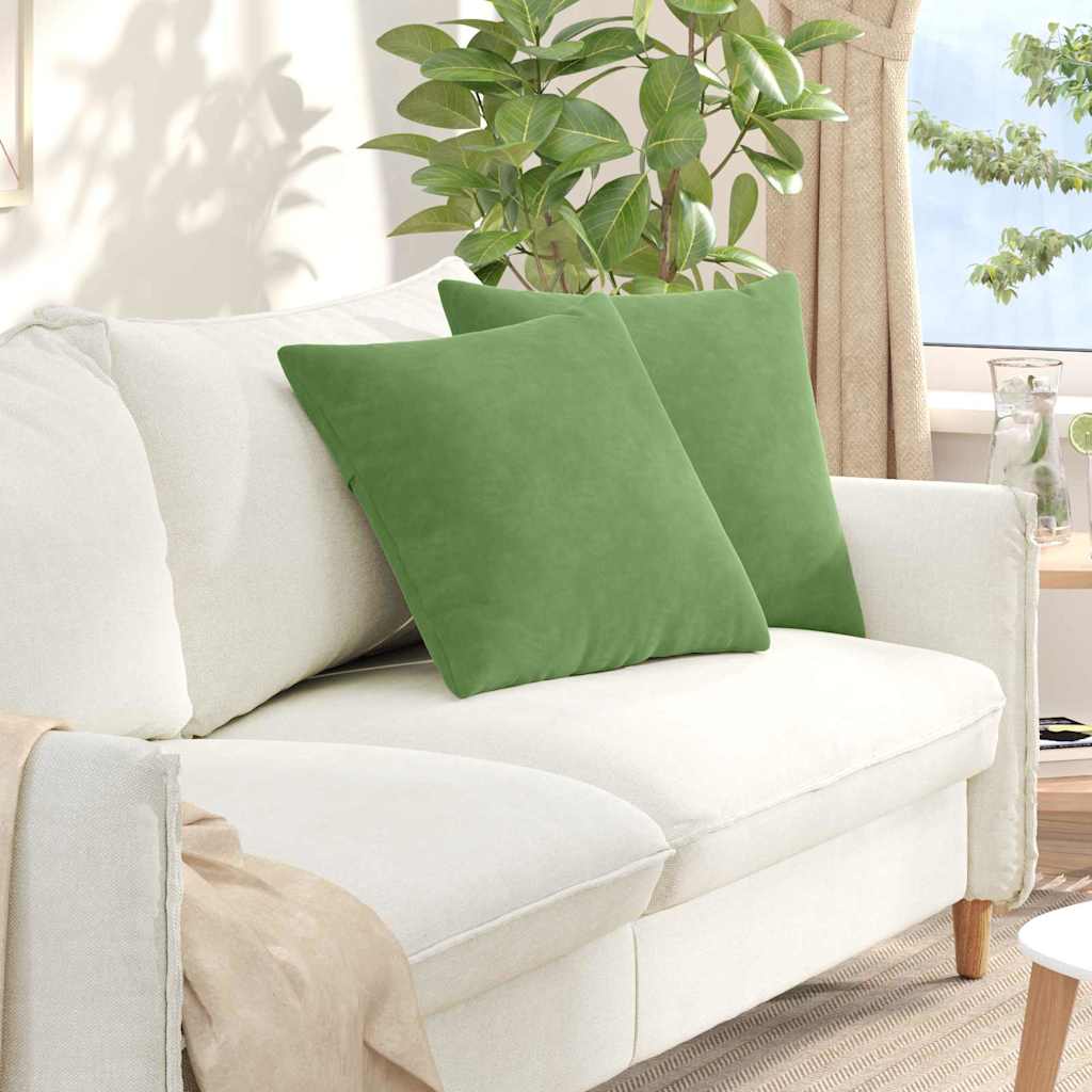 Kanapé párnák 2 pcs Világos zöld 50 x 50 cm Bársonyos szövet