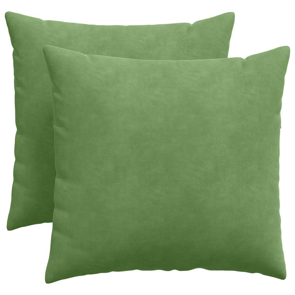Kanapé párnák 2 pcs Világos zöld 50 x 50 cm Bársonyos szövet