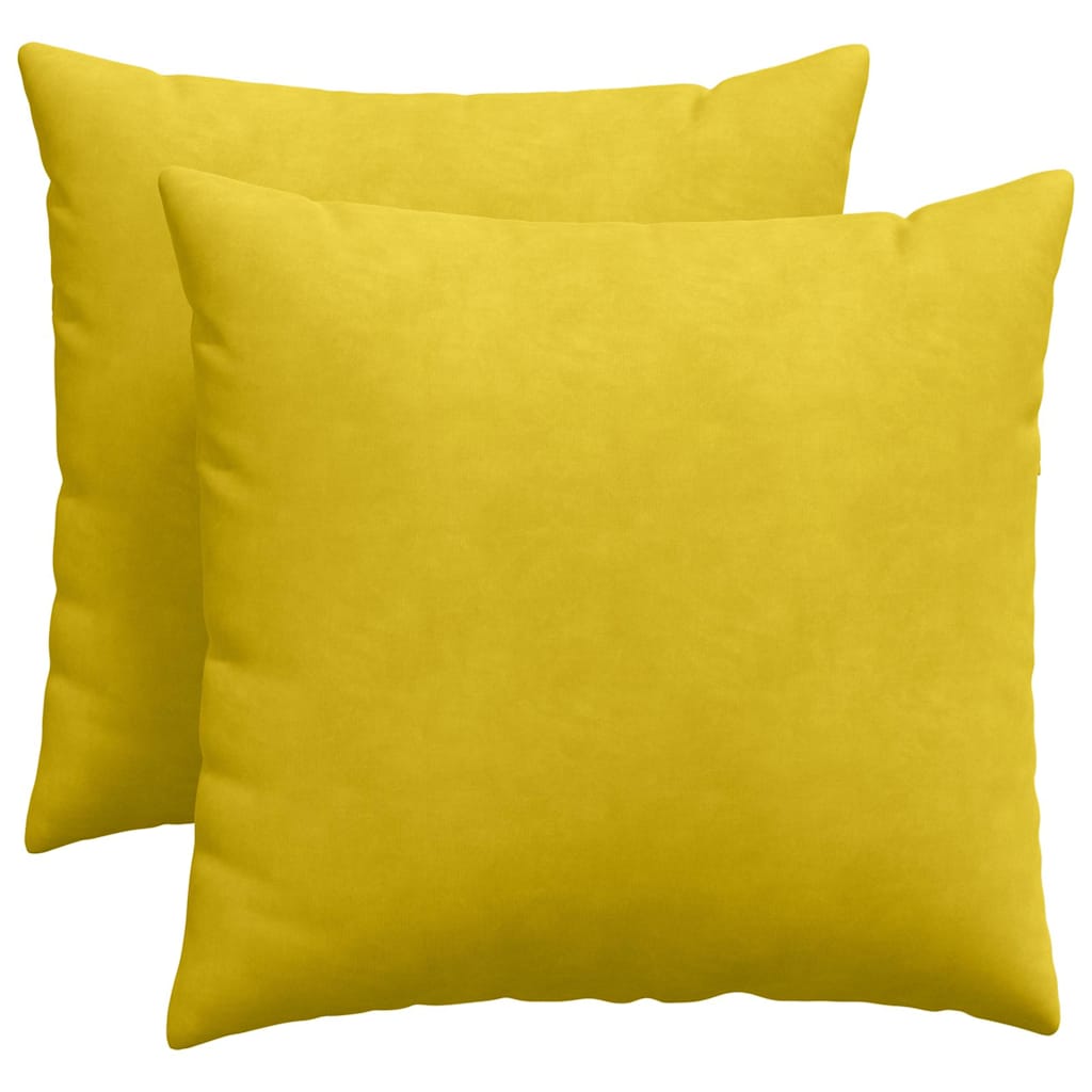 Kanapé párnák 2 pcs Sárga 50 x 50 cm Bársonyos szövet