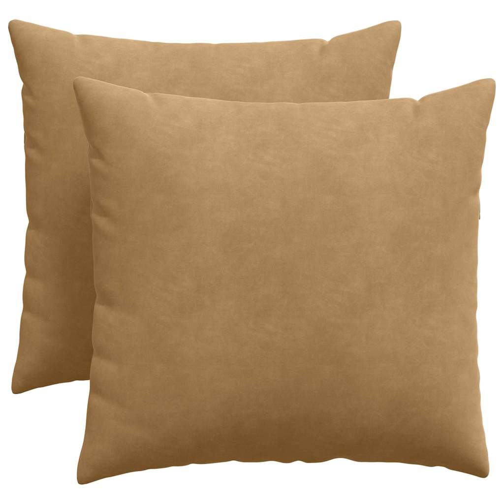 Kanapé párnák 2 pcs Barna 50 x 50 cm Bársonyos szövet