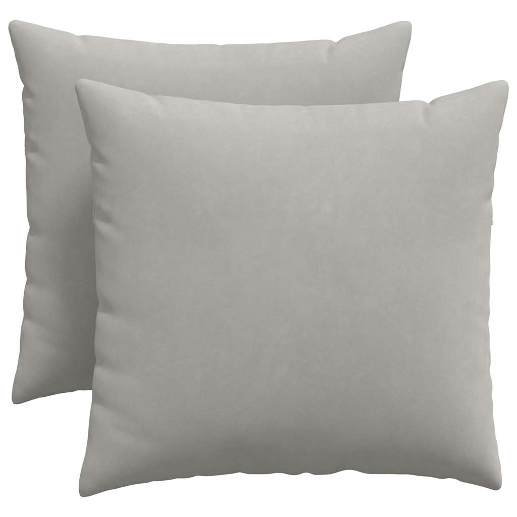 Kanapé párnák 2 pcs Világosszürke 50 x 50 cm szövet