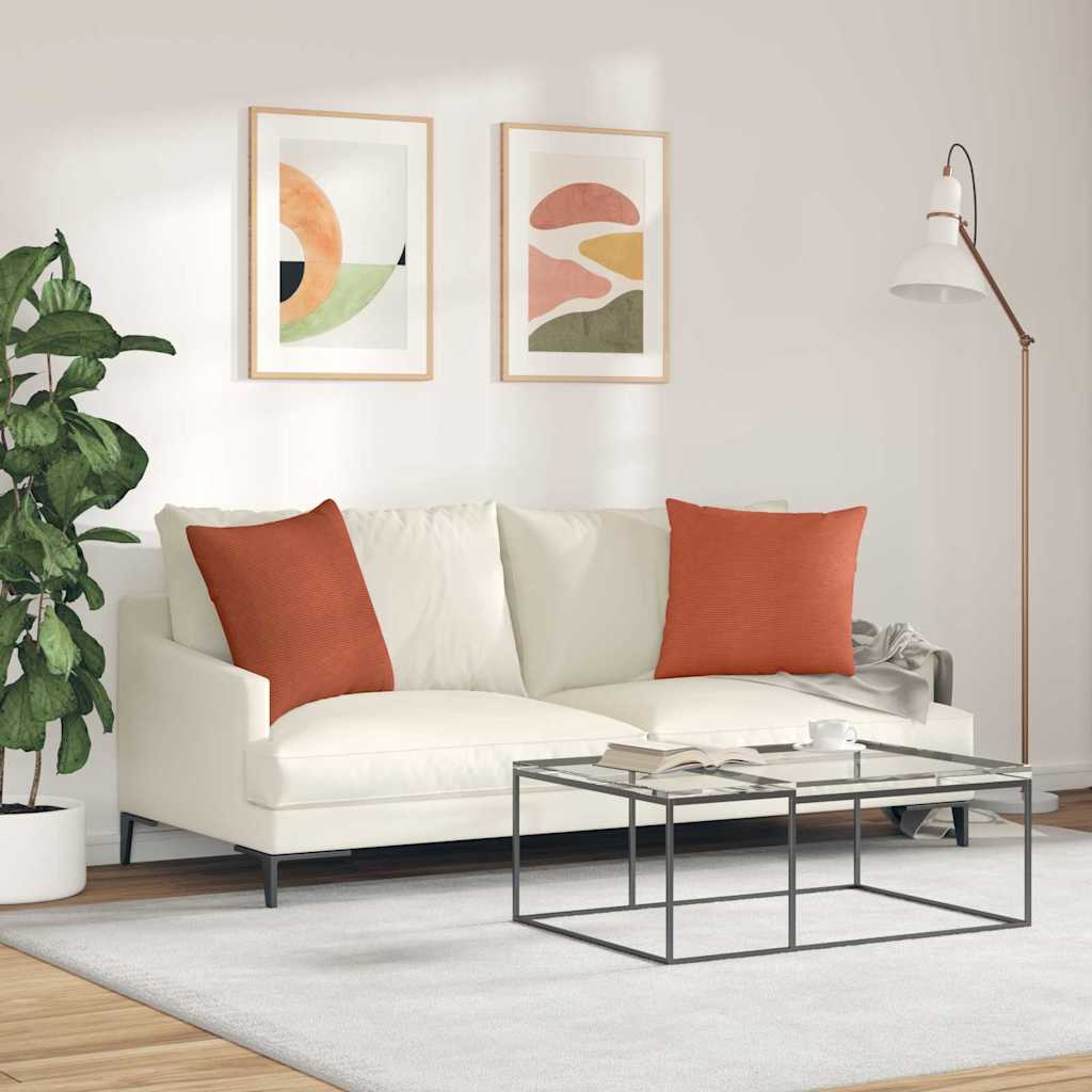 Kanapé párnák 2 pcs Piros Narancs 50 x 50 cm Bársonyos szövet
