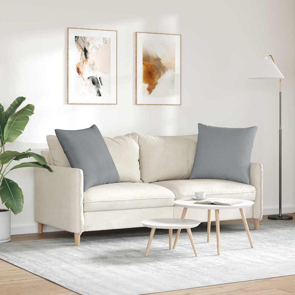 Kanapé párnák 2 pcs Világosszürke 60 x 60 cm szövet