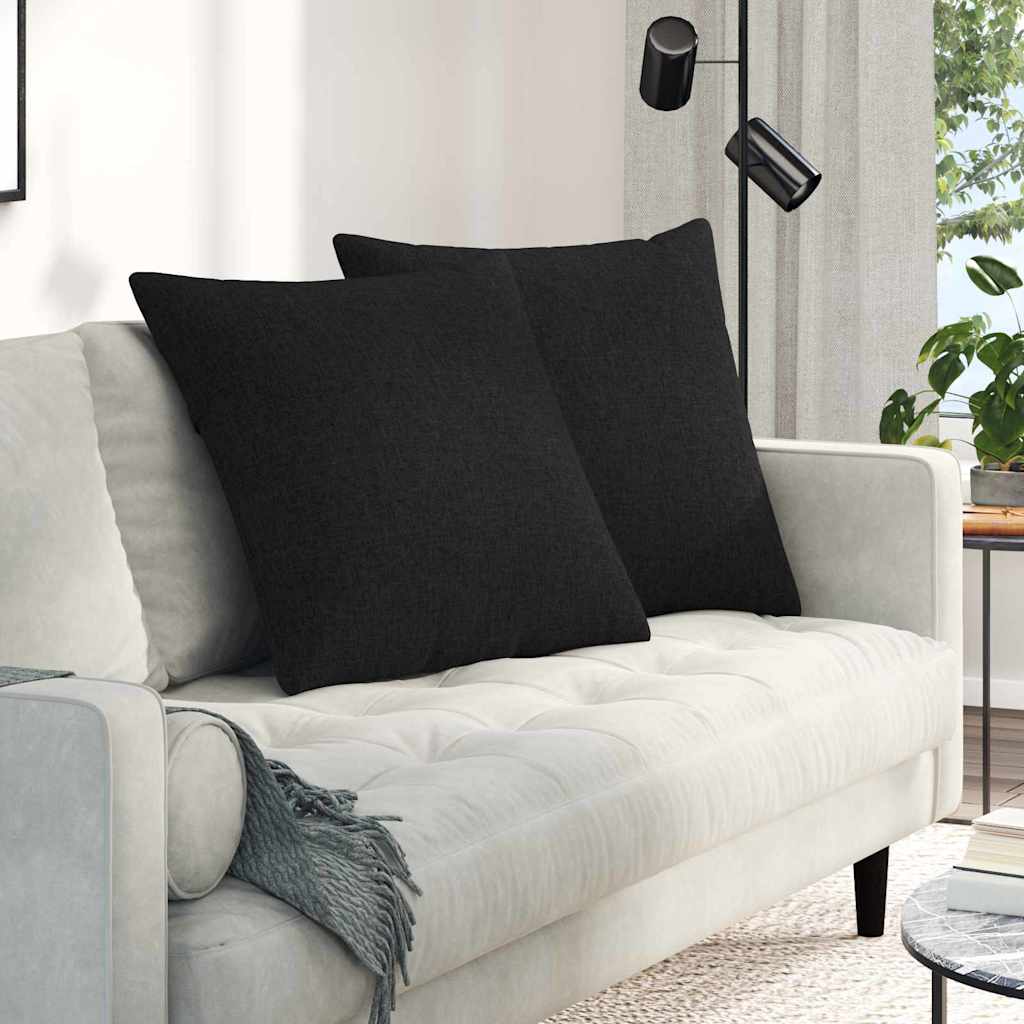 Kanapé párnák 2 pcs Fekete 60 x 60 cm szövet
