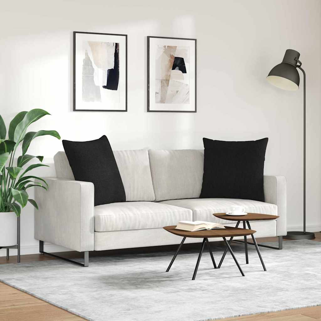 Kanapé párnák 2 pcs Fekete 60 x 60 cm szövet
