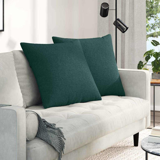 Kanapé párnák 2 pcs Sötétzöld 60 x 60 cm szövet