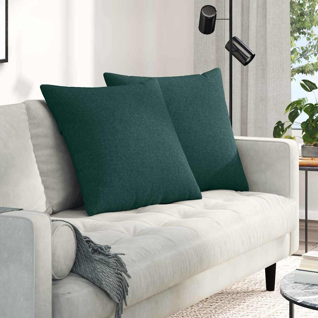 Kanapé párnák 2 pcs Sötétzöld 60 x 60 cm szövet