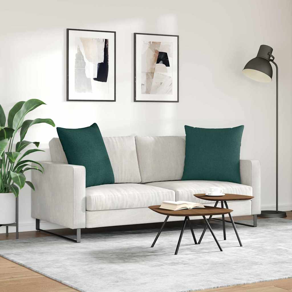 Kanapé párnák 2 pcs Sötétzöld 60 x 60 cm szövet