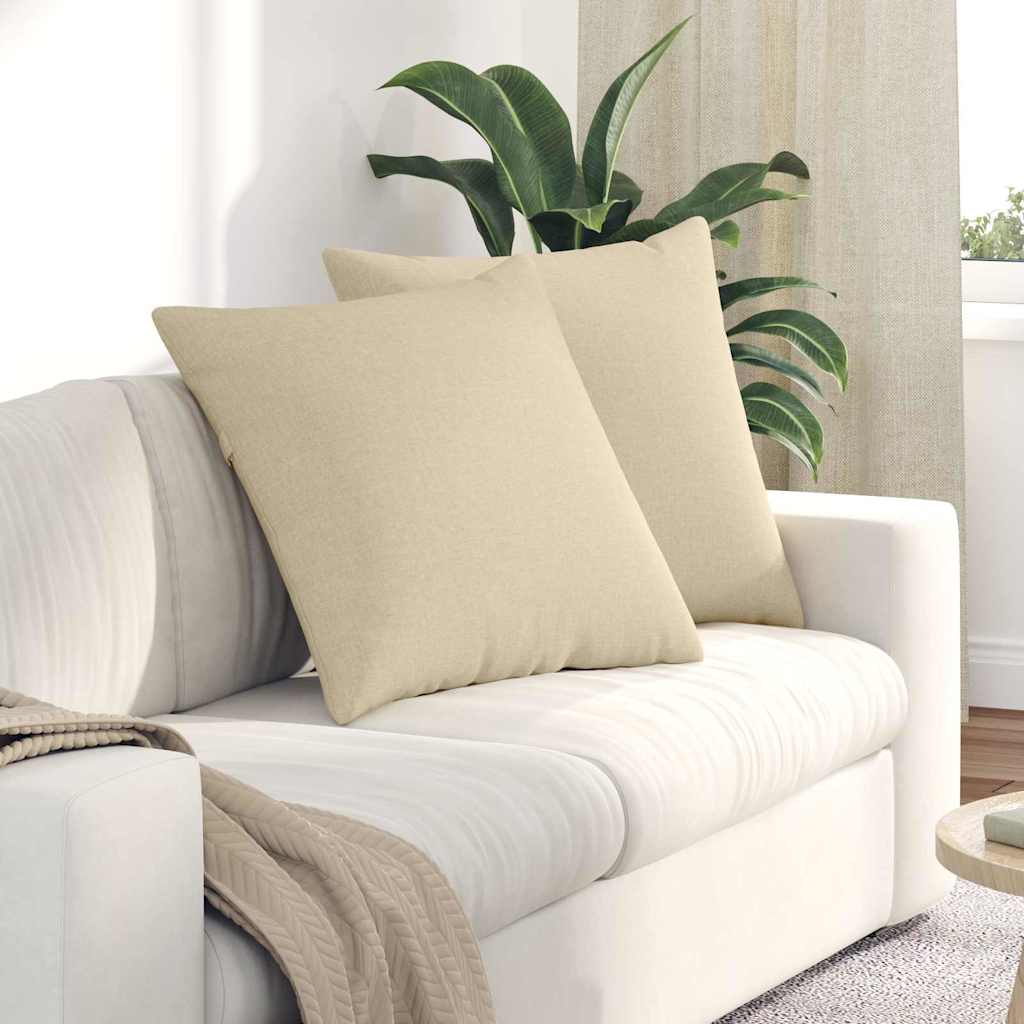 Kanapé párnák 2 pcs Krém 60 x 60 cm szövet