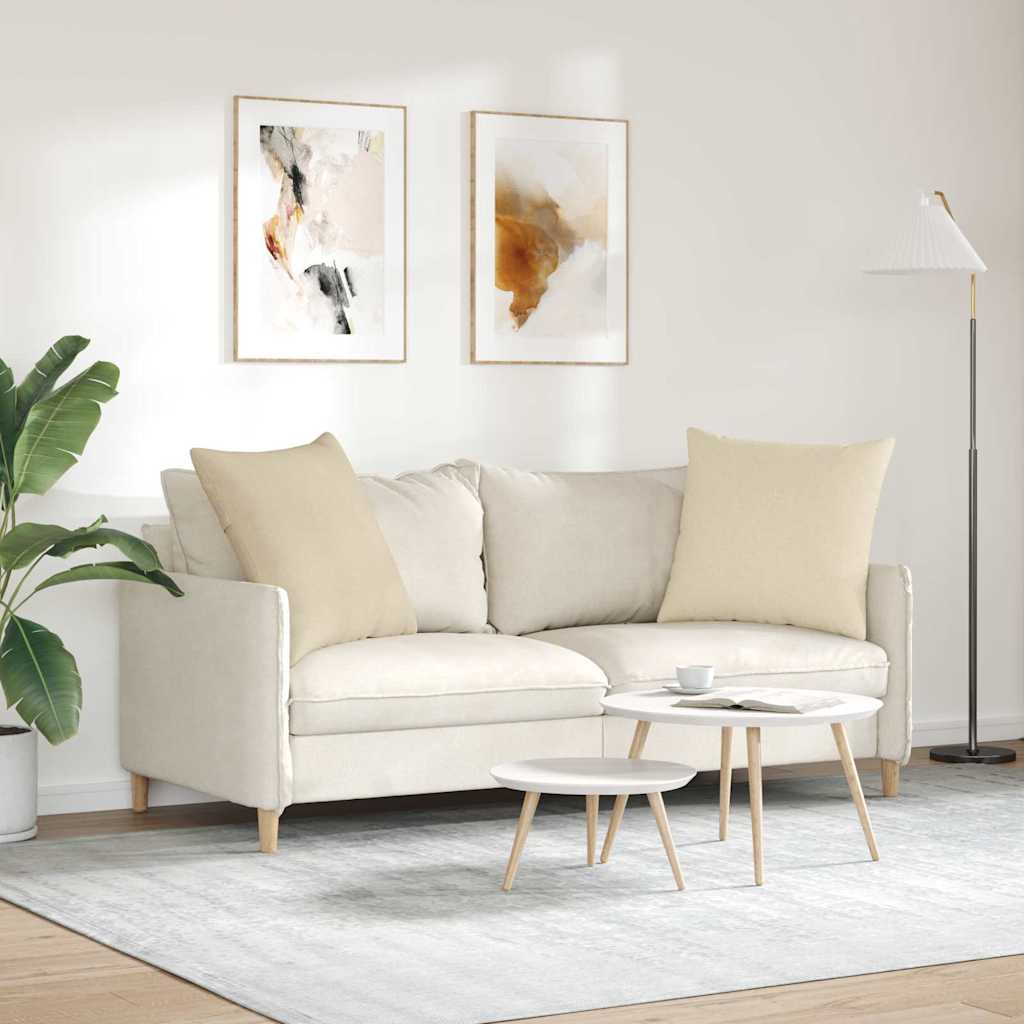 Kanapé párnák 2 pcs Krém 60 x 60 cm szövet