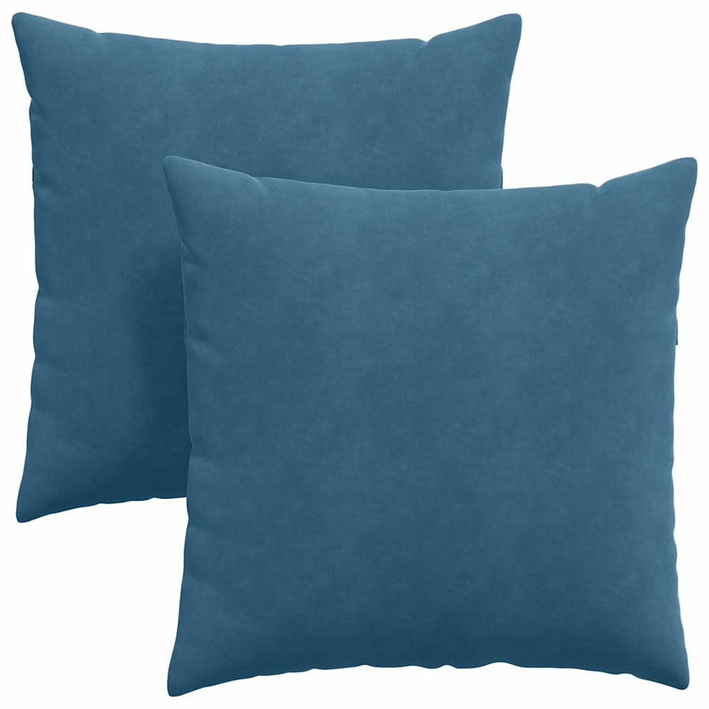 Kanapé párnák 2 pcs Kék 60 x 60 cm Bársonyos szövet
