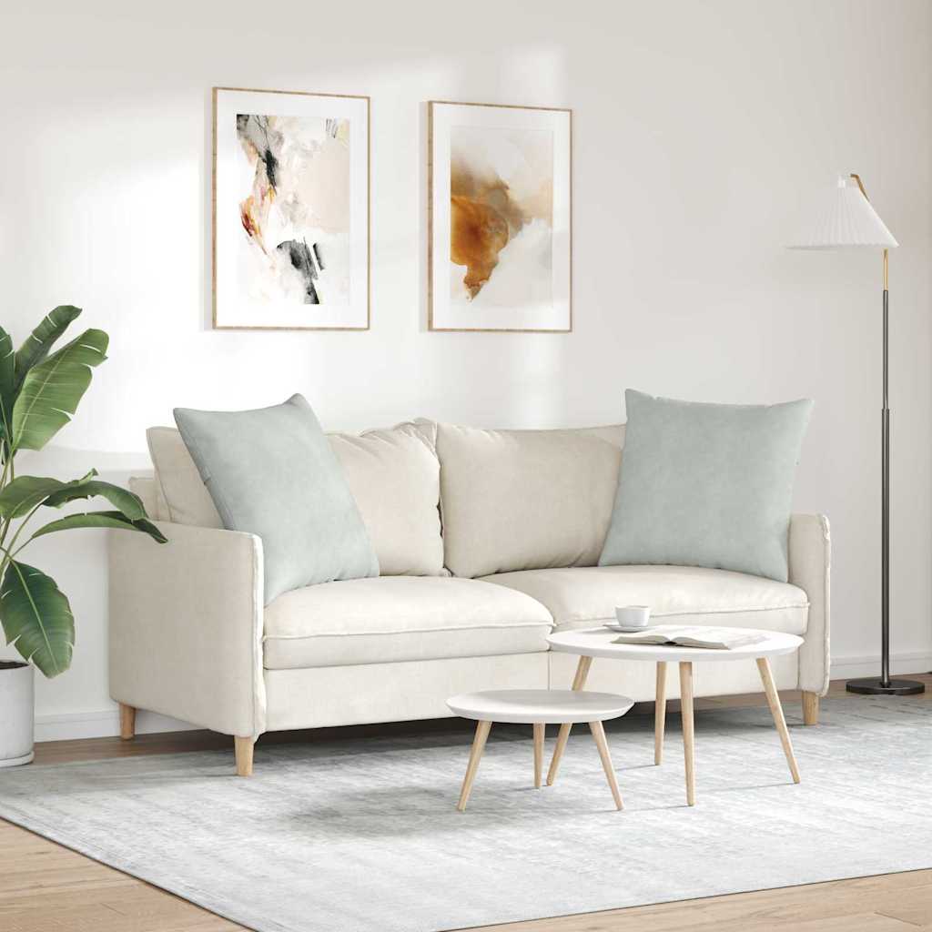 Kanapé párnák 2 pcs Világosszürke 60 x 60 cm Bársonyos szövet