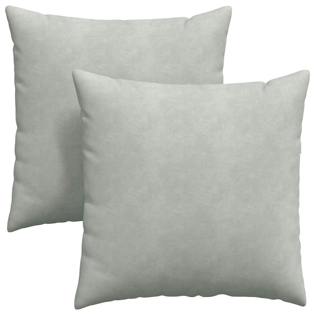 Kanapé párnák 2 pcs Világosszürke 60 x 60 cm Bársonyos szövet