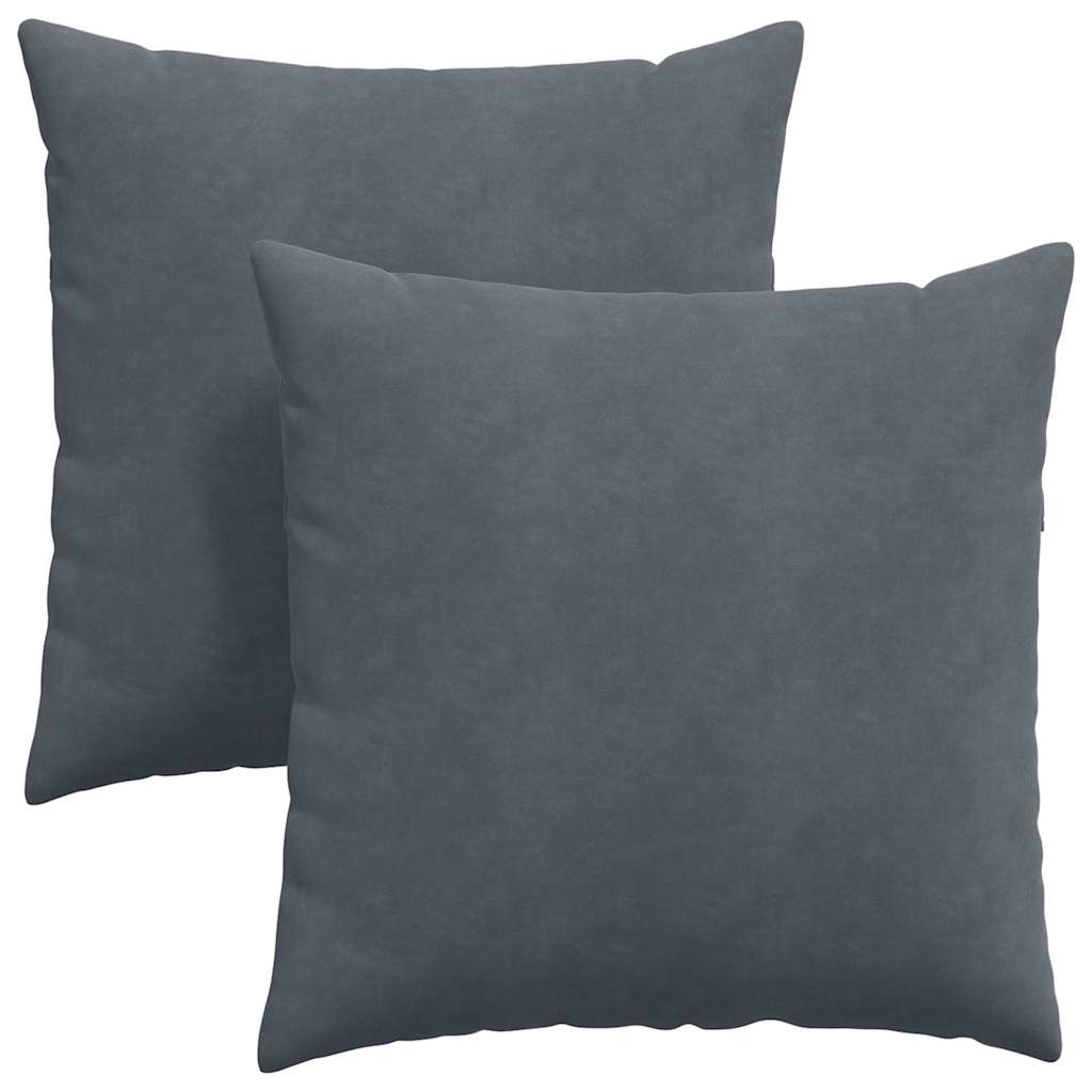 Kanapé párnák 2 pcs Sötétszürke 60 x 60 cm Bársonyos szövet