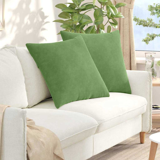 Kanapé párnák 2 pcs Világos zöld 60 x 60 cm Bársonyos szövet