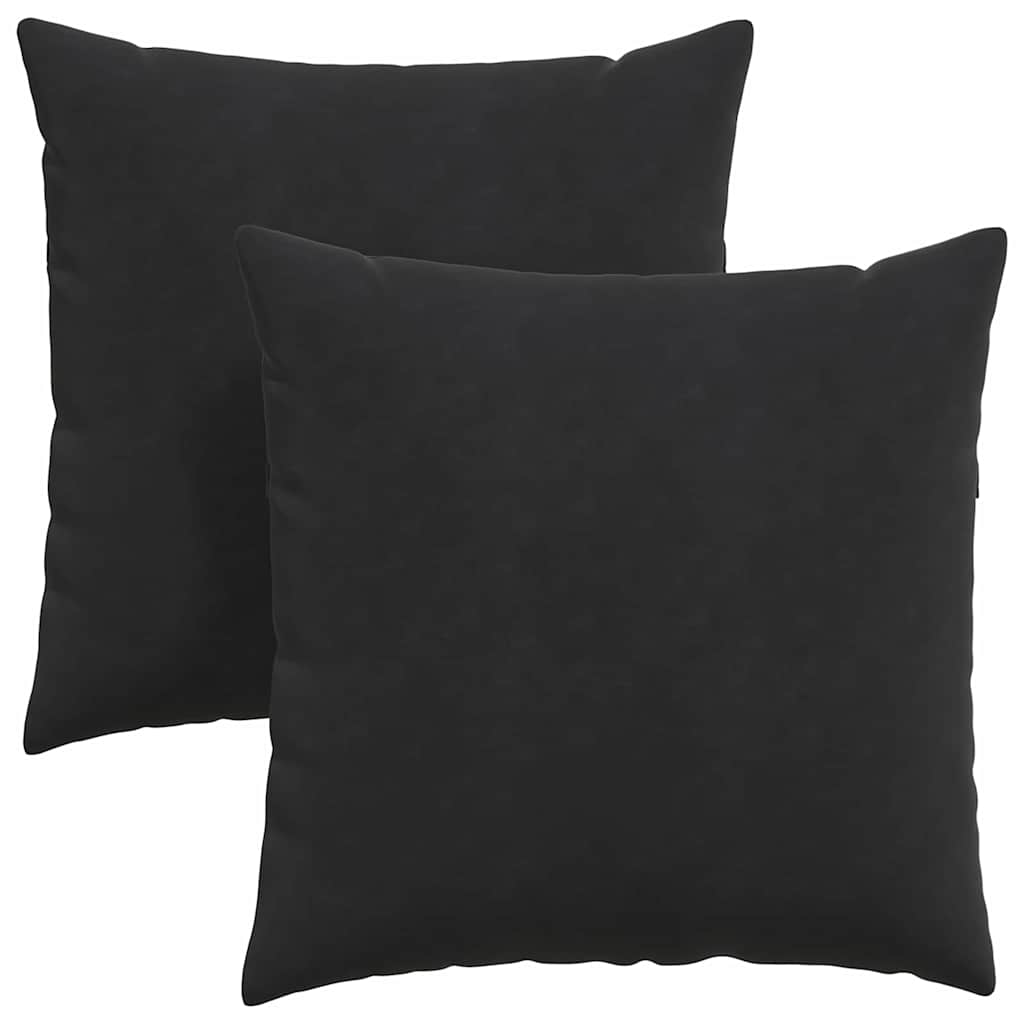 Kanapé párnák 2 pcs Fekete 60 x 60 cm Bársonyos szövet