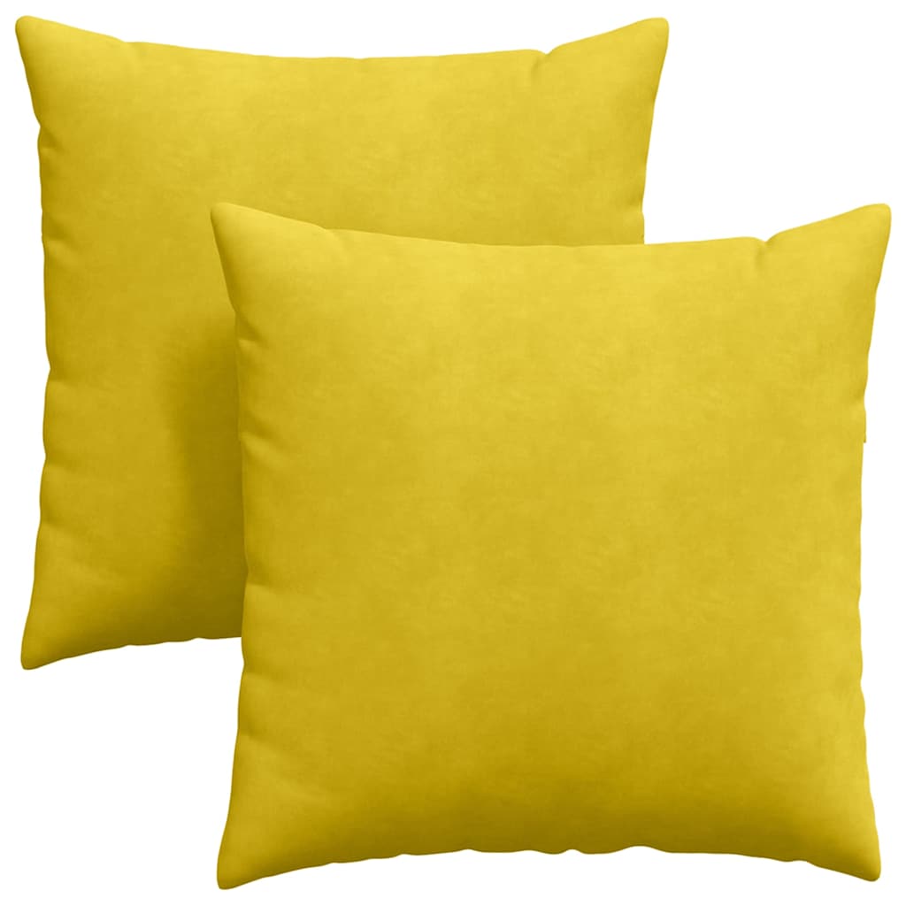 Kanapé párnák 2 pcs Sárga 60 x 60 cm Bársonyos szövet