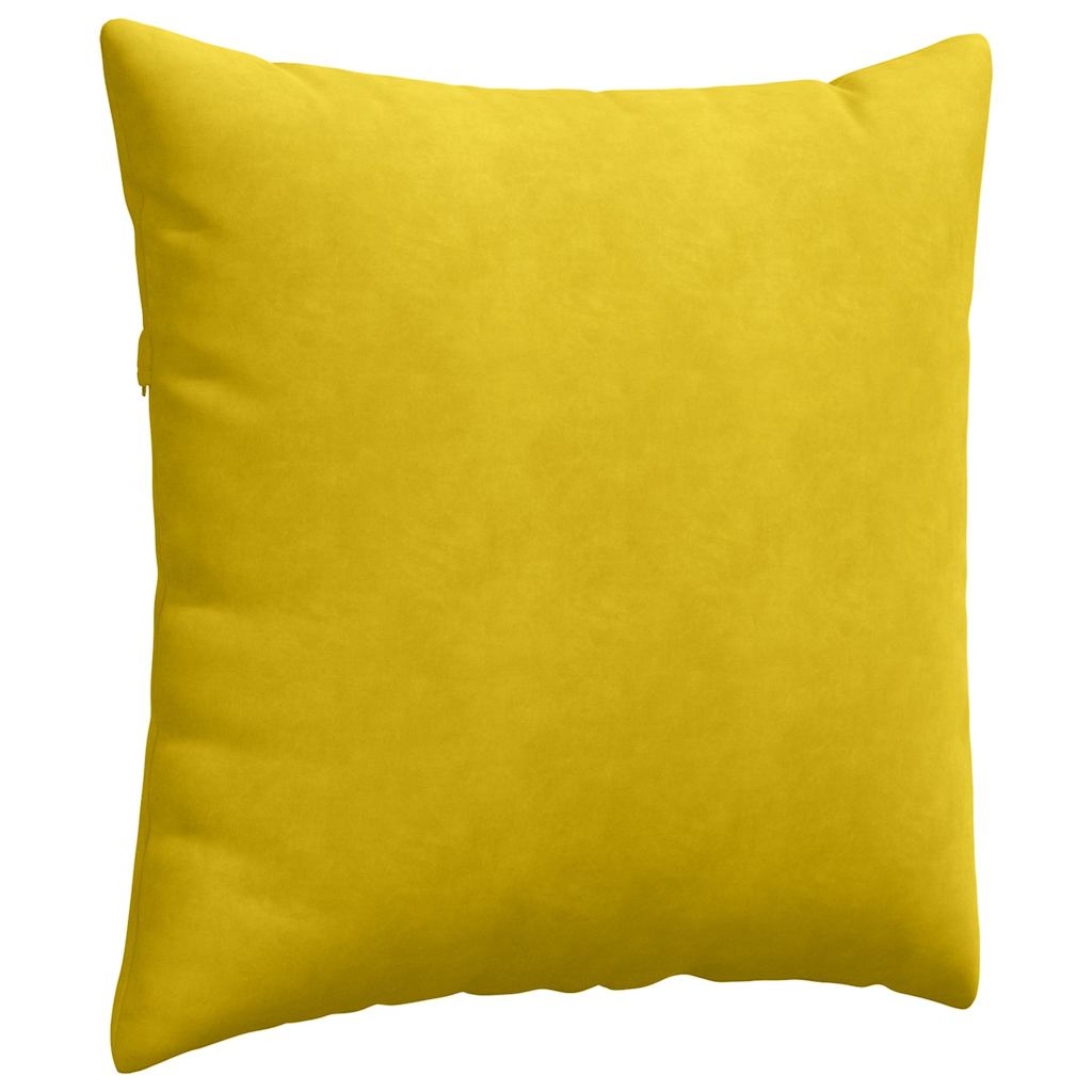 Kanapé párnák 2 pcs Sárga 60 x 60 cm Bársonyos szövet