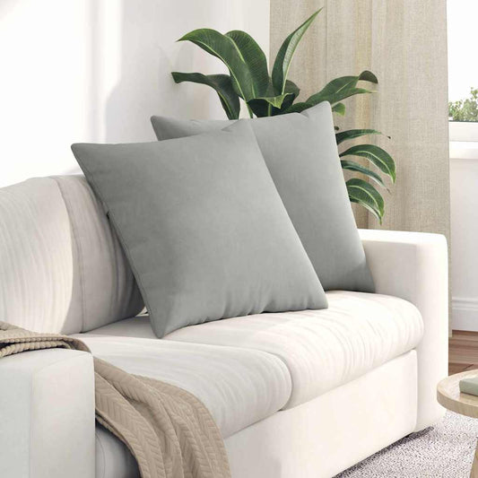 Kanapé párnák 2 pcs Világosszürke 60 x 60 cm szövet