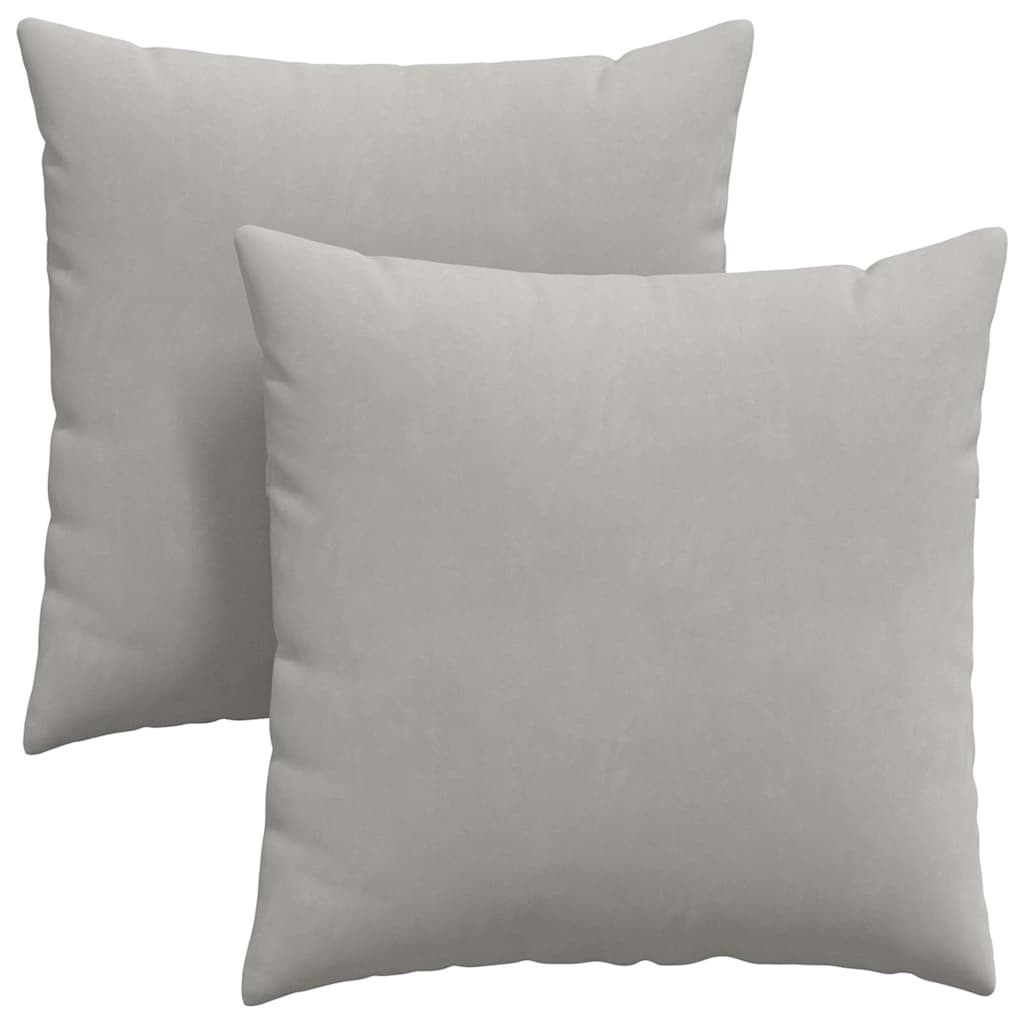 Kanapé párnák 2 pcs Világosszürke 60 x 60 cm szövet