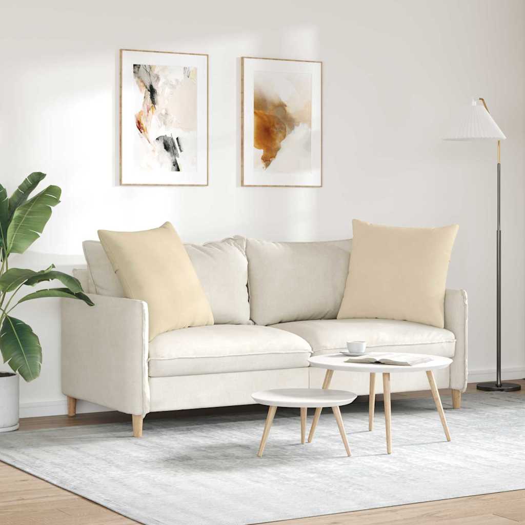 Kanapé párnák 2 pcs Krém 60 x 60 cm szövet
