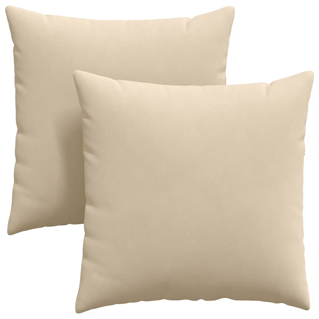 Kanapé párnák 2 pcs Krém 60 x 60 cm szövet