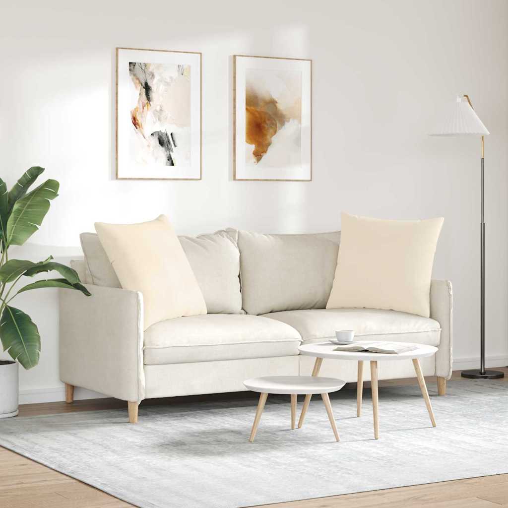 Kanapé párnák 2 pcs Bézs 60 x 60 cm szövet